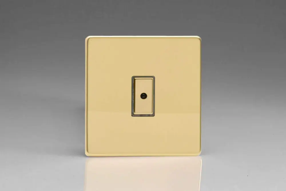 Varilight JDVE101S Screwless Glossy Brass 1-Gang V-Pro Remote/Touch Master LED Dimmer 0-100W