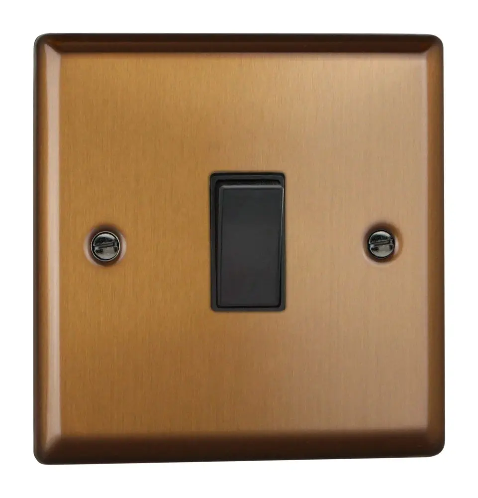 Varilight Urban Brushed Rustic gold 1-Gang 20 Amp Double Pole Rocker Switch