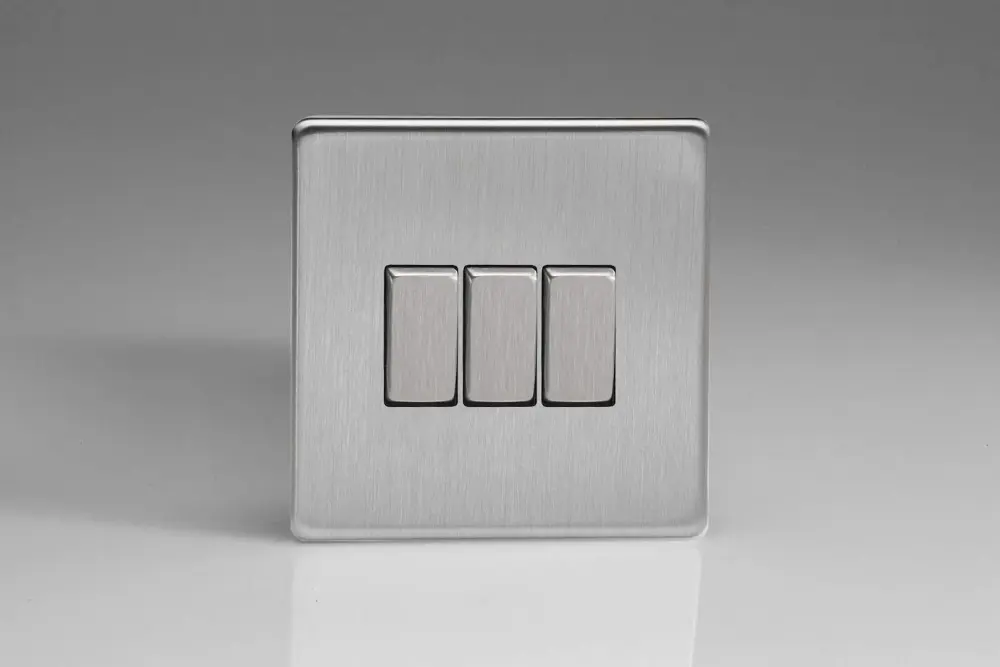 Varilight XDS3S Light Switch Textured Steel,86x86x25mm