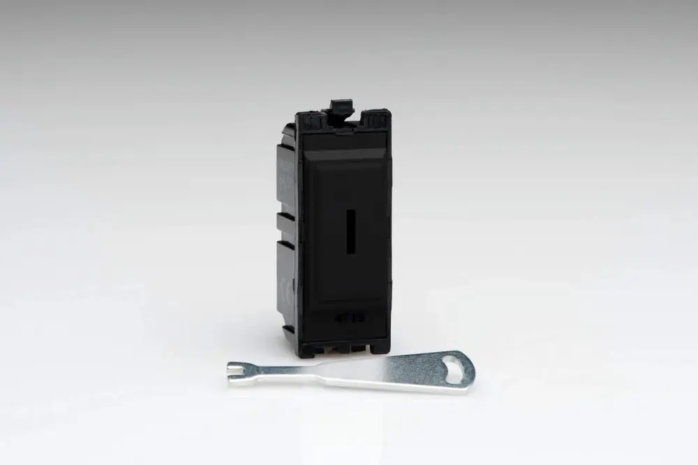 Varilight G201DKB PowerGrid Module Midnight 20A 1-Way Double Pole Key Switch