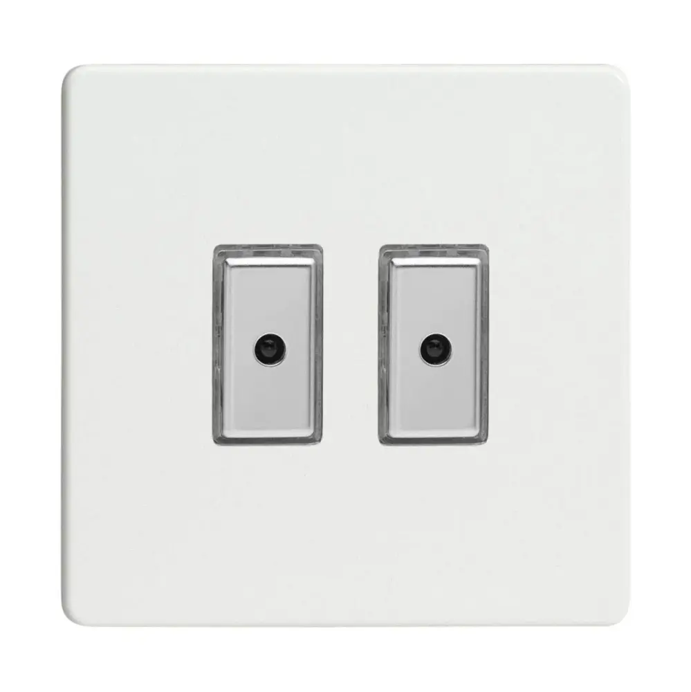 Varilight JDQE102S Dimmer Switch Premier White 2-Gang