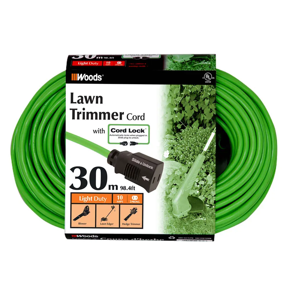 16/2 SJTW Extension Cord 30 m 1 Outlet, Mint Lime