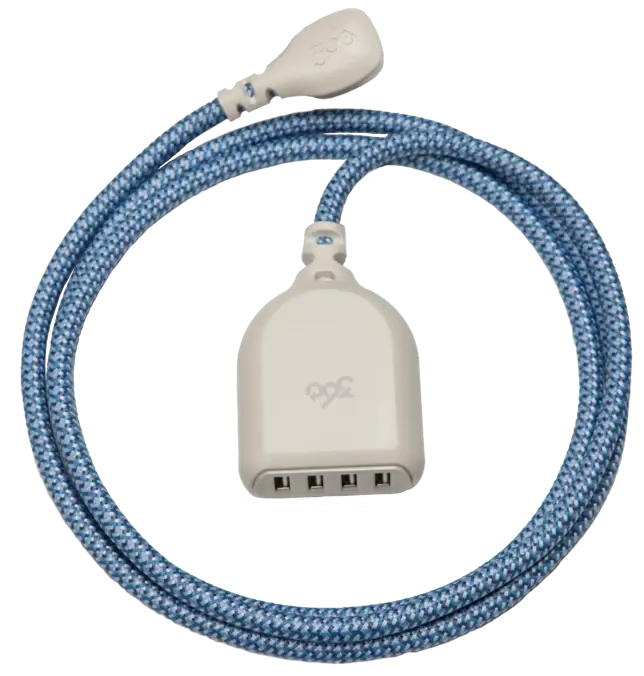 6' Habitat Extension Cord Quad USB Surge Protection