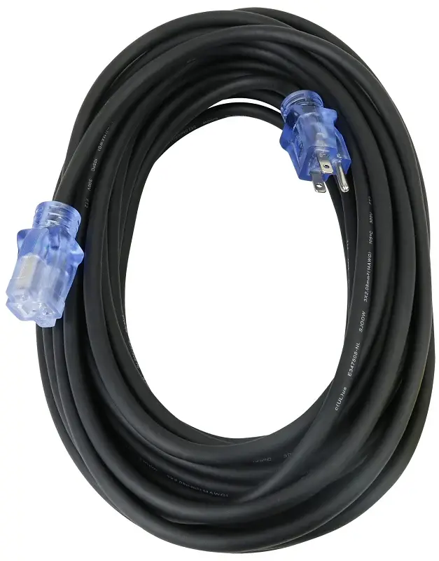 PowerZone OREC732830 Extension Cord, 12/3 AWG Cable, 50 ft L, 15 , Charcoal