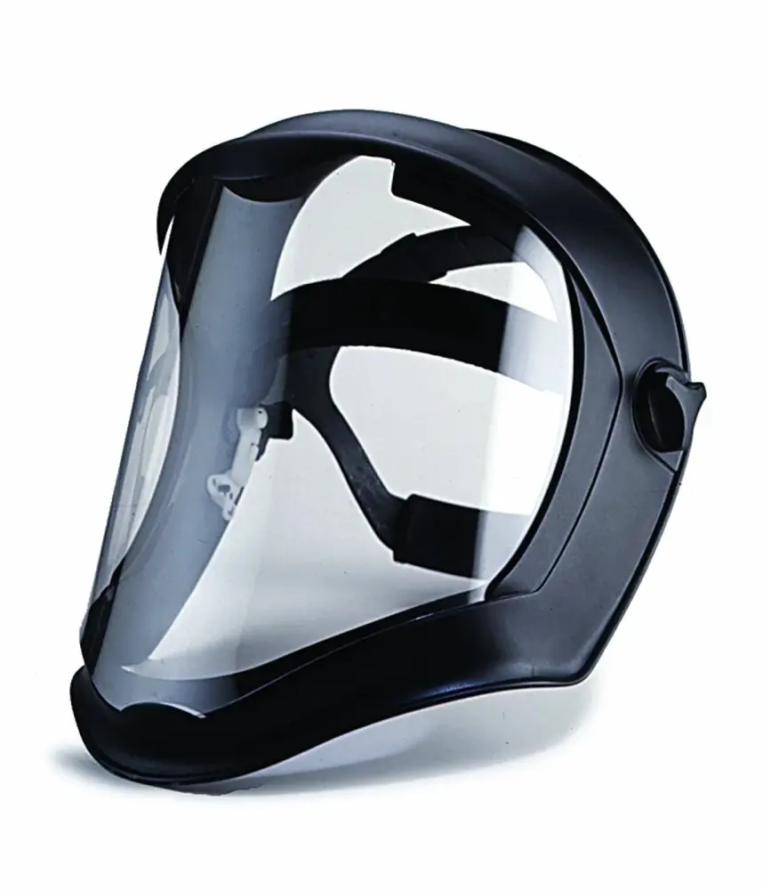 Uvex S8510 Bionic Shield, Black Flat Face Shield, Clear Polycarbonate Anti-Fog/Hardcoat Lens, 3 Pack