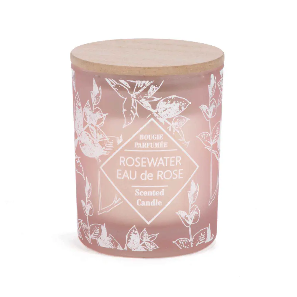 Scented Candle 3" x 3.5", Rosewater