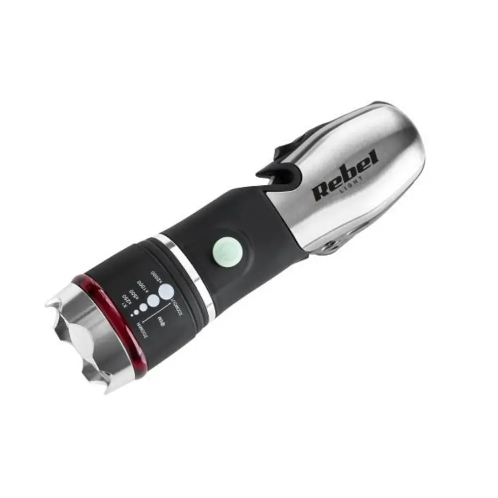 Rebel Flashlight Multitool Adaptive Tool 8 Functions 3 Lighting Modes 3W 120 lm to 80m Battery Operated