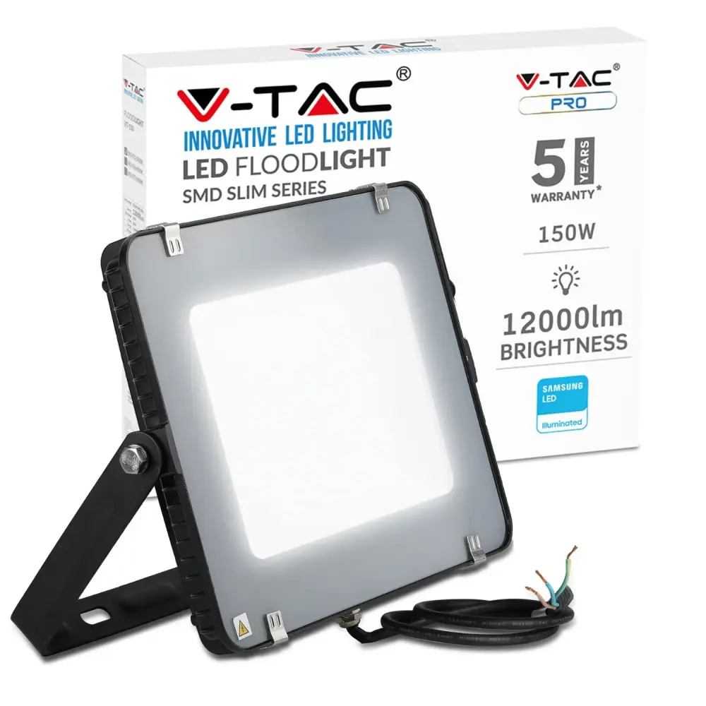 V-TAC LED Floodlight Outdoor 150W Flood Lights Outdoor | 12000 Lumens LED Work Light | Waterproof IP65 | Warm Pearl 3000K ...