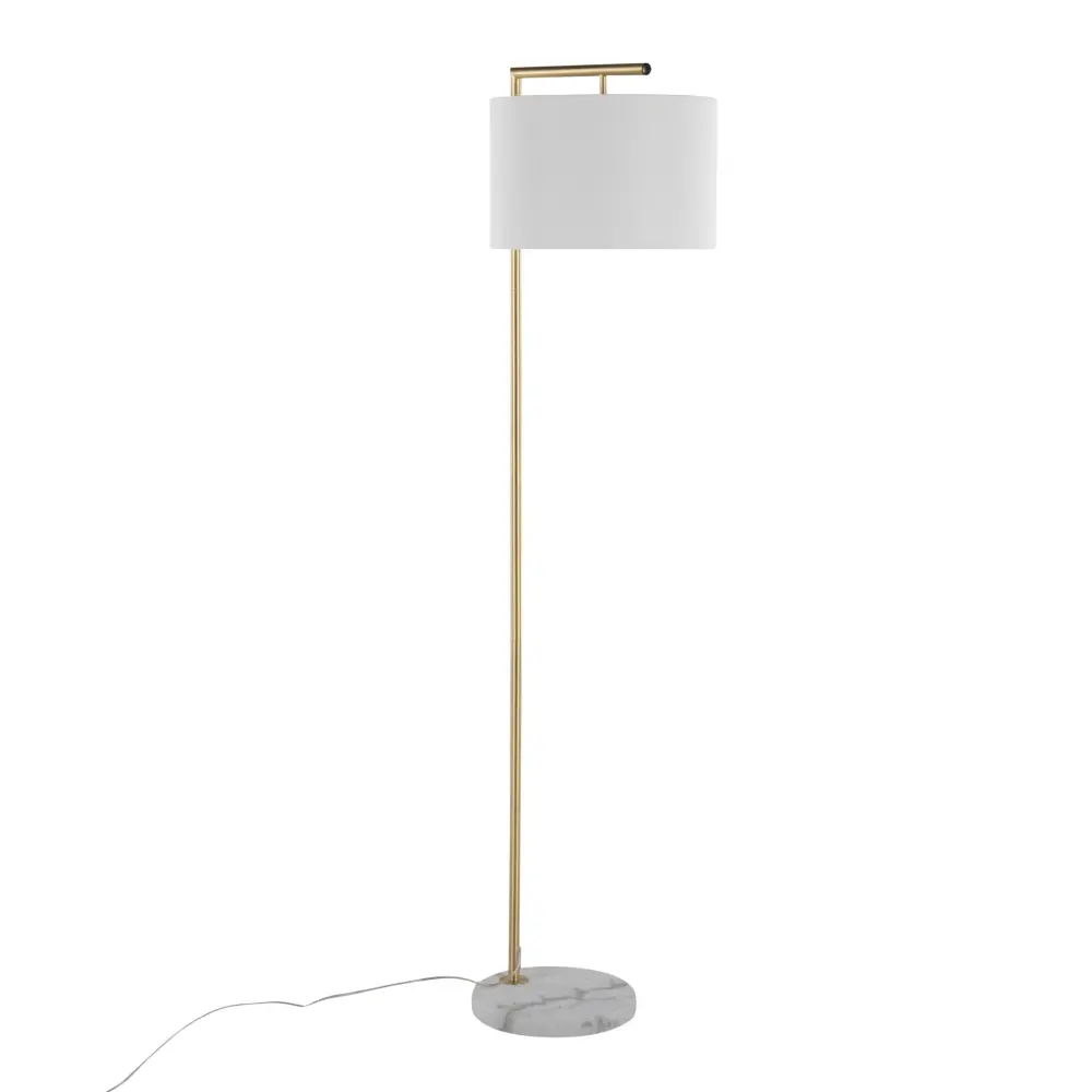 Fran - Contemporary Floor Lamp - Gold / Snow (UL Listed)