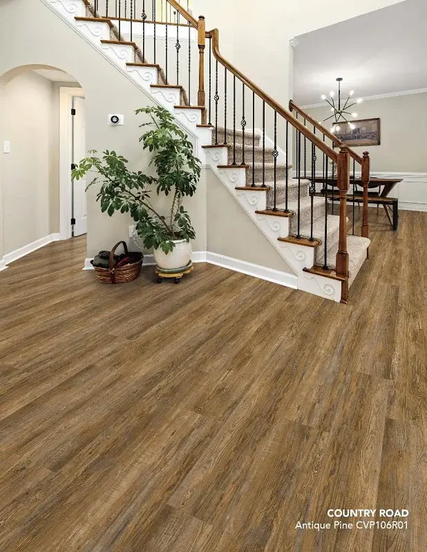 Healthier Choice Flooring CVP106R01 Flooring Plank, 60 L, 9 W, Pressed Bevel Edge, Stone Polymer Composite/Vinyl