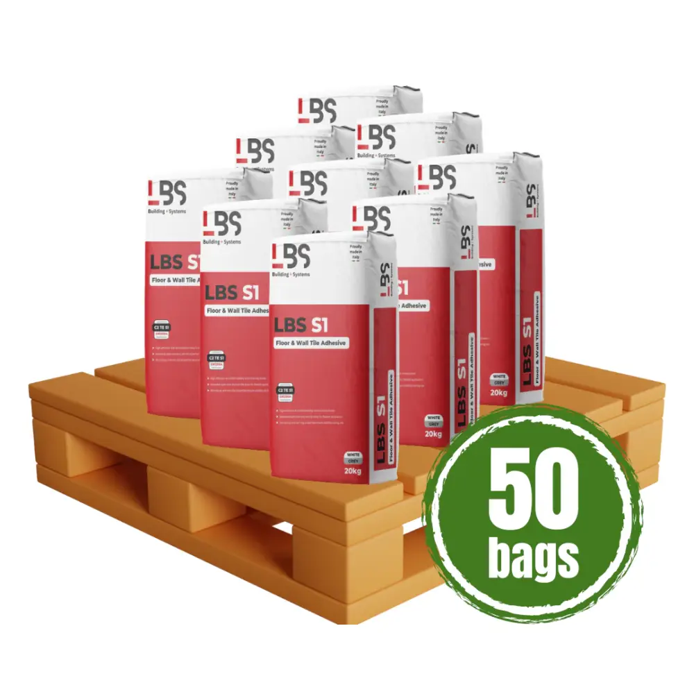 LBS S1 Floor & Wall Tile Adhesive SNOW - 20kg ( Pallet 50 Bags)