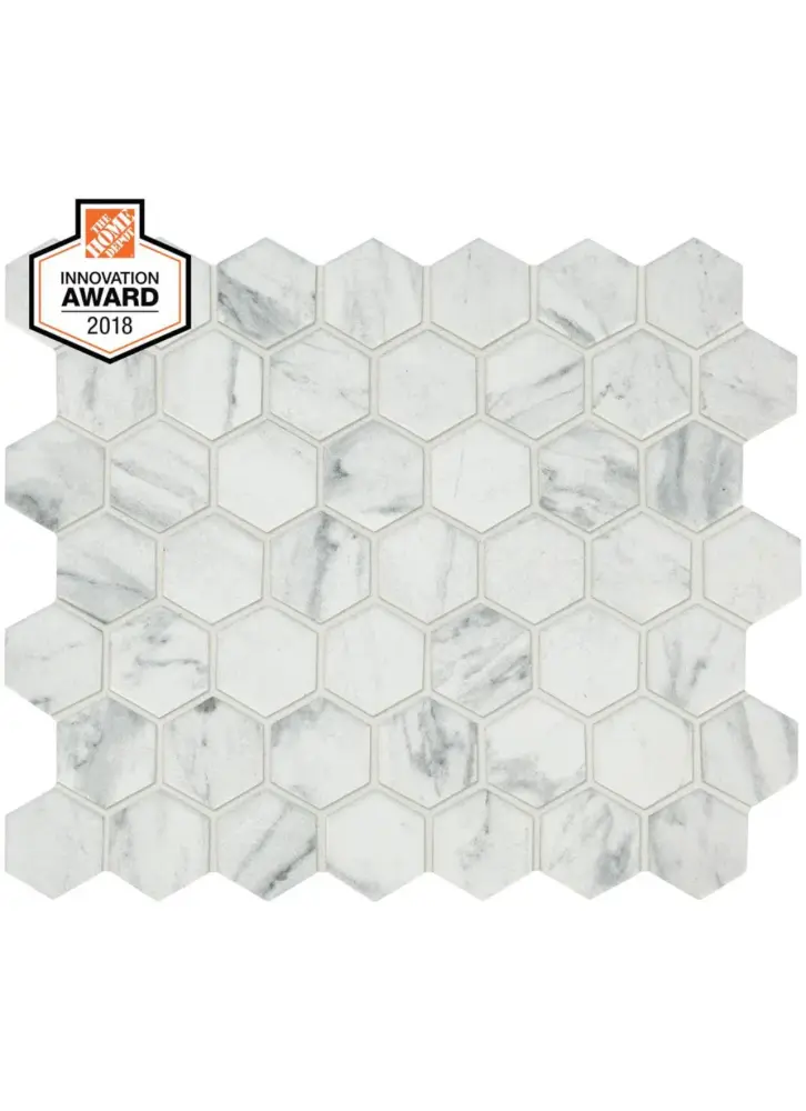 Lifeproof Carrara 10 . x 12 . x 6.35mm Pottery Hexagon Mosaic Floor and Wall Tile (9.72 sq. ft./Case)