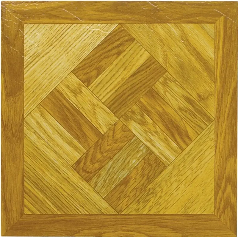 ProSource ELE-1518-3L Vinyl Floor Tile, 12 L Tile, 12 W Tile, Square Edge, Wood Geometric