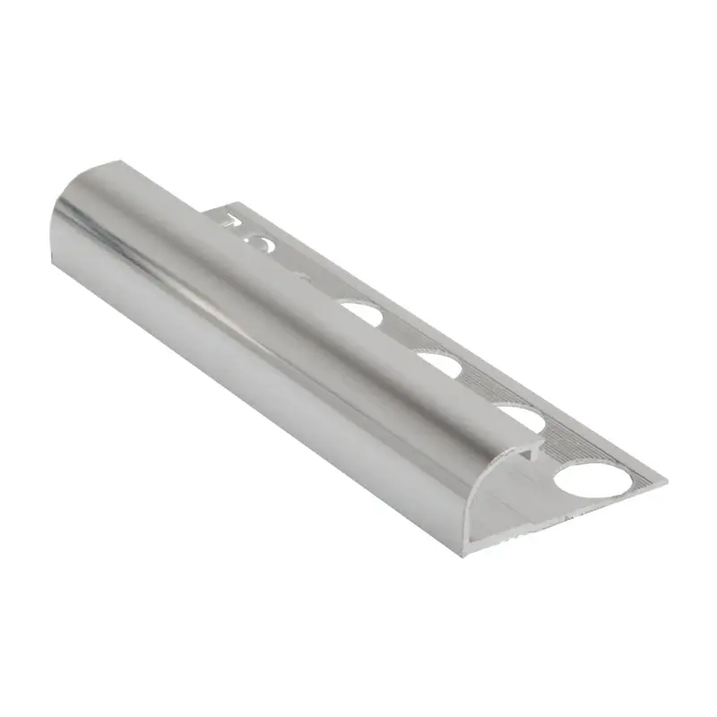 Tile Trim 10mm x 8ft Aluminum Chromium Polished Round TT001