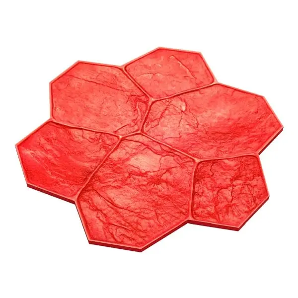 BonWay Traditional Texture Mat, Random Stone Red, 29" x 29", 12-794