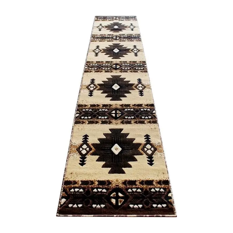Flash Adaptable Furniture Mohave Gatherion 2' x 10' Brown Traditional Southwestern Style Area Rug - Olefin Fiber...