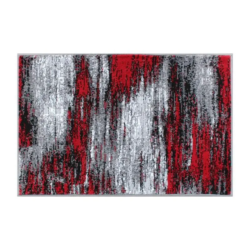 Flash Ergonomic Furniture Rylan Gatherion 2' x 3' Red Abstract Scraped Area Rug - Olefin Rug Jute Backing - Livi...