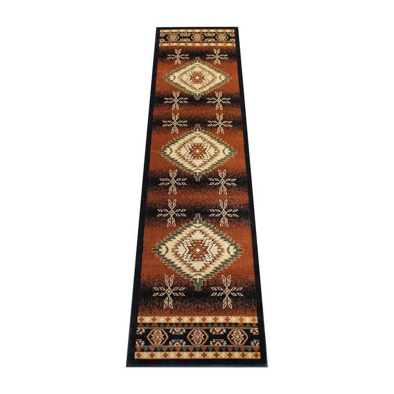 Flash Flexible Furniture Mirage Gatherion Southwestern Style 3' x 10' Brown Olefin Area Rug Jute Backing Bedroom...