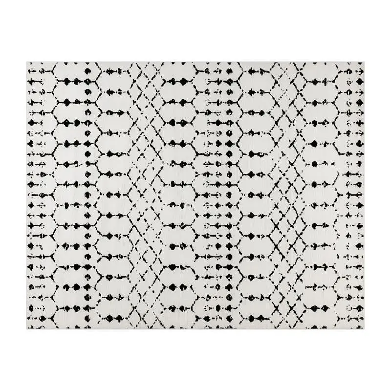 Flash Furniture Beth Geometric Bohemian Low Pile Rug - 8' x 10' - Ivory/Onyx, RC-CR19-1330-810-WH-GG