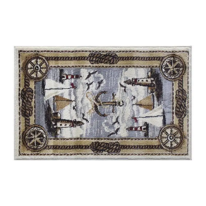 Flash Furniture Edmund Gatherion 2' x 3' Beige Nautical Themed Area Rug Jute Backing Living Room, Bedroom, Entry...