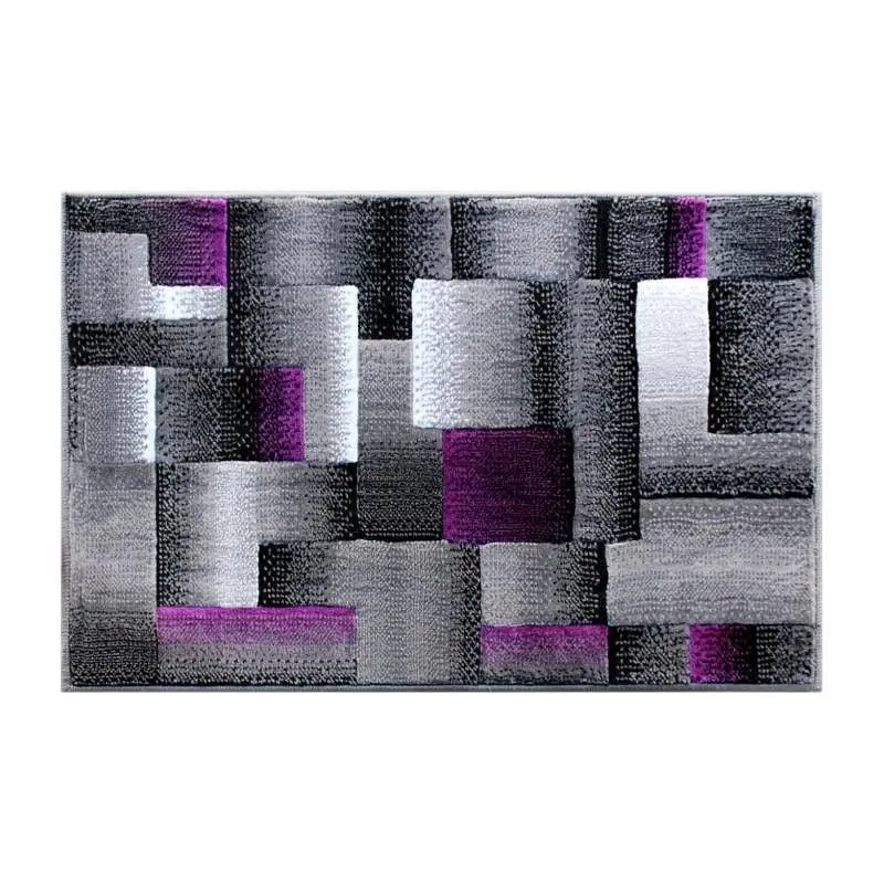 Flash Furniture Elio Gatherion 2' x 3' Purple Color Blocked Area Rug - Olefin Rug Jute Backing - Living Room, or...