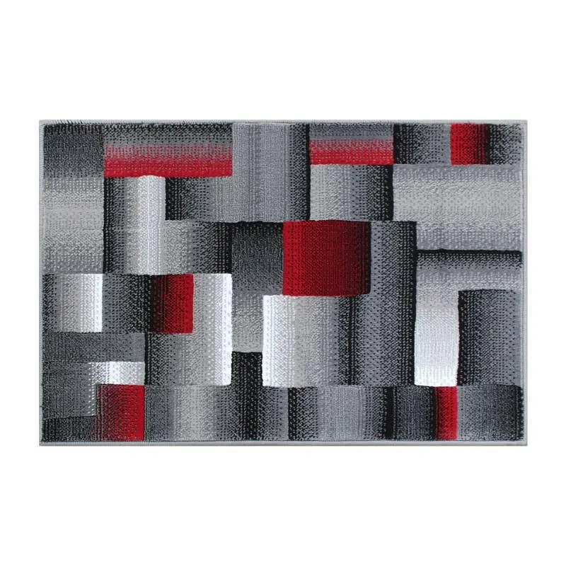 Flash Furniture Elio Gatherion 2' x 3' Cherry Red Color Blocked Area Rug - Olefin Rug Jute Backing - Living Room...