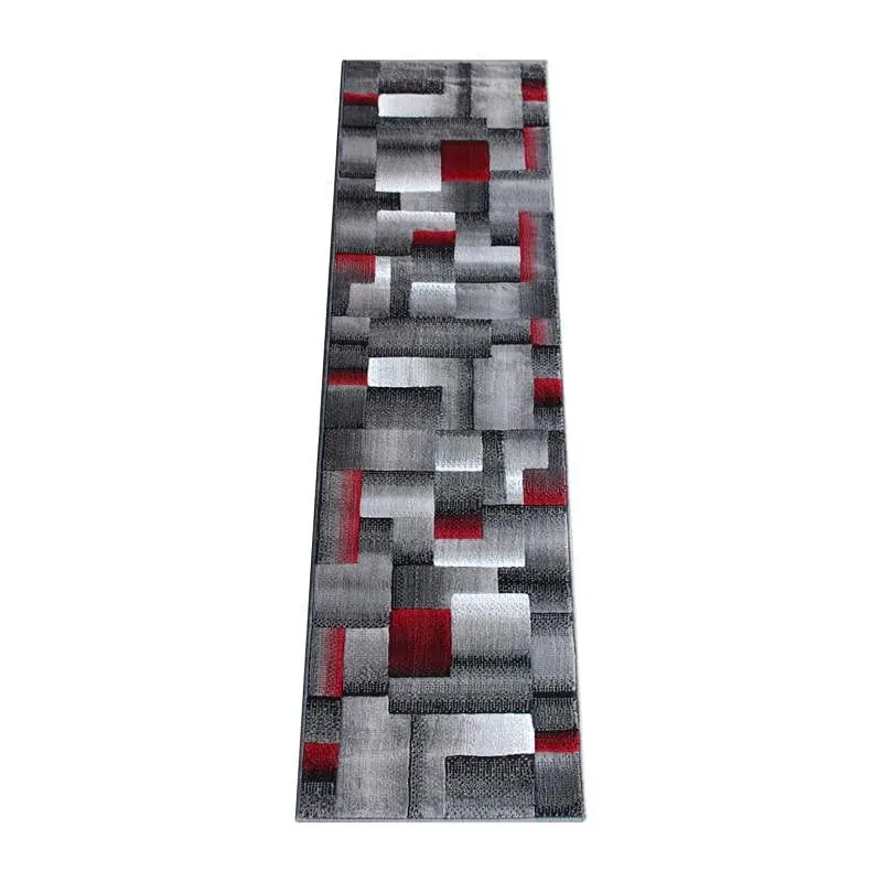 Flash Furniture Elio Gatherion 2' x 7' Red Color Blocked Area Rug - Olefin Rug Jute Backing - Living Room, or Be...