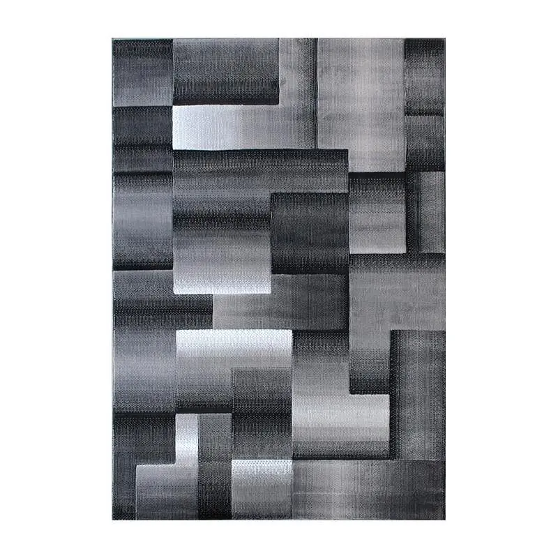 Flash Furniture Elio Gatherion 5' x 7' Slate Gray Color Blocked Area Rug - Olefin Rug Jute Backing - Living Room...