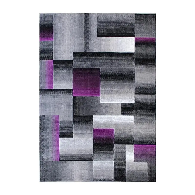 Flash Furniture Elio Gatherion 5' x 7' Orchid Color Blocked Area Rug - Olefin Rug Jute Backing - Living Room, or...