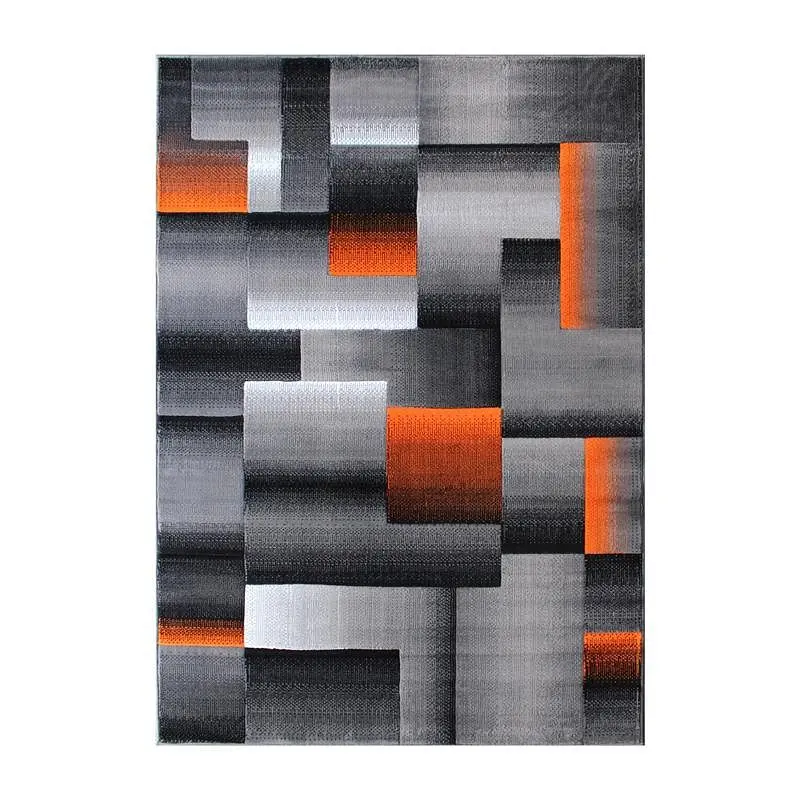 Flash Furniture Elio Gatherion 6' x 9' Orange Color Blocked Area Rug - Olefin Rug Jute Backing - Living Room, or...