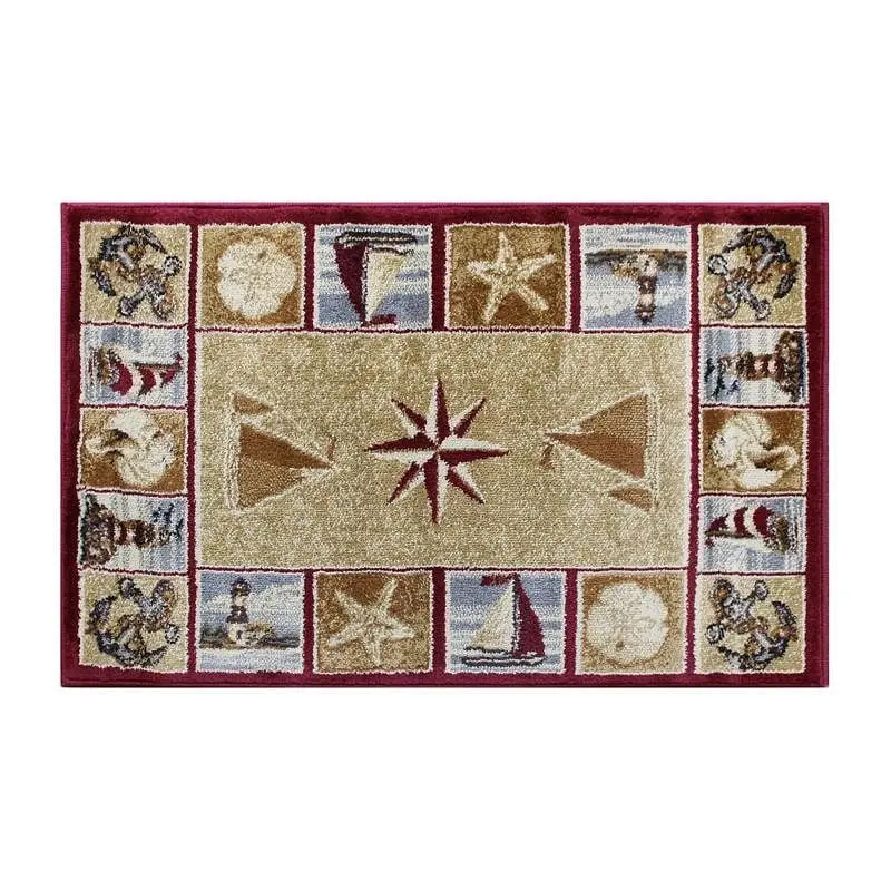Flash Furniture Inis Gatherion 2' x 3' Beige Nautical Area Rug Jute Backing Living Room, Bedroom, Entryway, ACD-...
