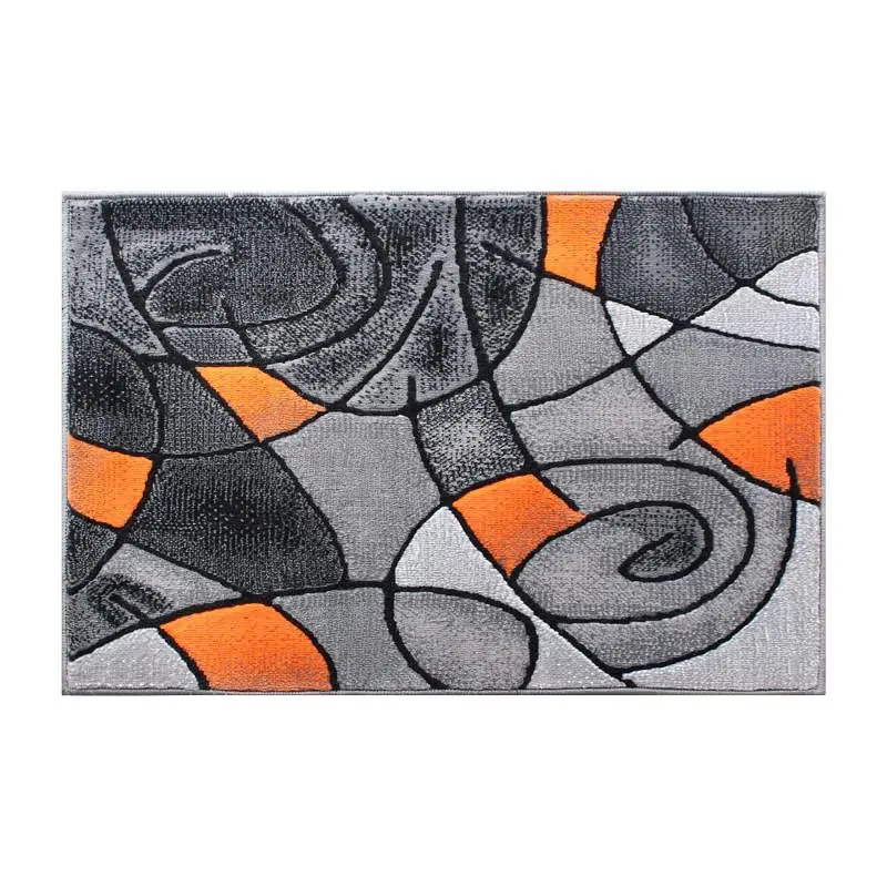Flash Furniture Jubilee Gatherion 2' x 3' Safety Orange Abstract Pattern Area Rug - Olefin Rug Jute Backing Hall...