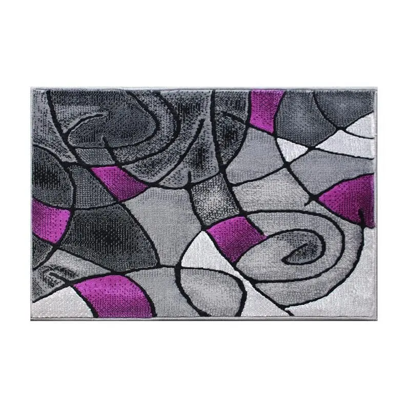 Flash Furniture Jubilee Gatherion 2' x 3' Purple Abstract Pattern Area Rug - Olefin Rug Jute Backing Hallway, or...