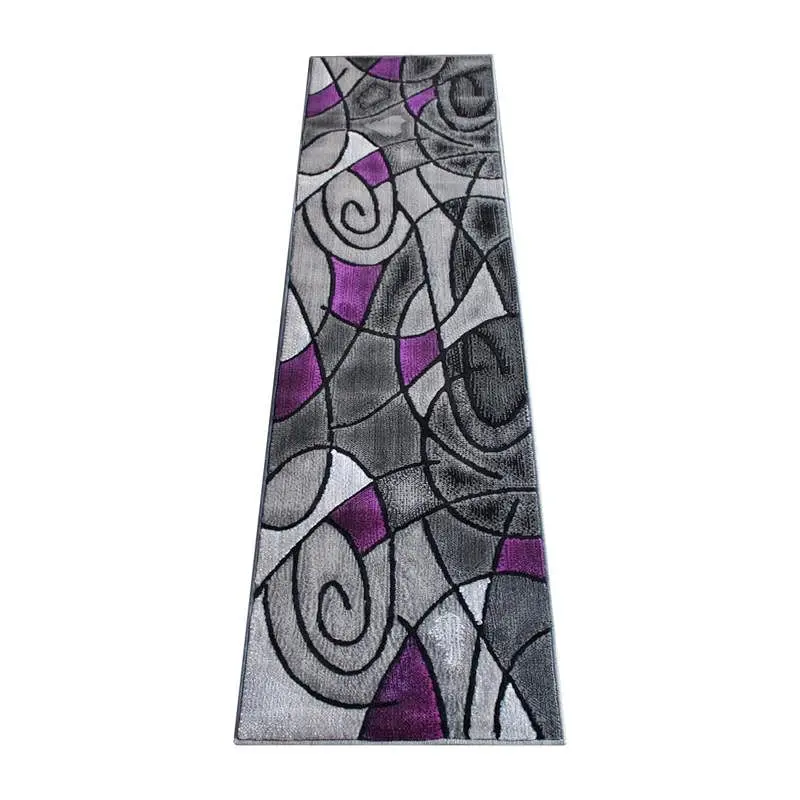 Flash Furniture Jubilee Gatherion 2' x 7' Violet Abstract Area Rug - Olefin Rug Jute Backing Hallway, Bedroom, L...