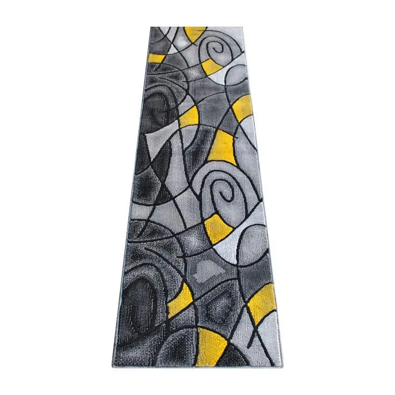 Flash Furniture Jubilee Gatherion 2' x 7' Canary Yellow Abstract Area Rug - Olefin Rug Jute Backing Hallway, Bed...