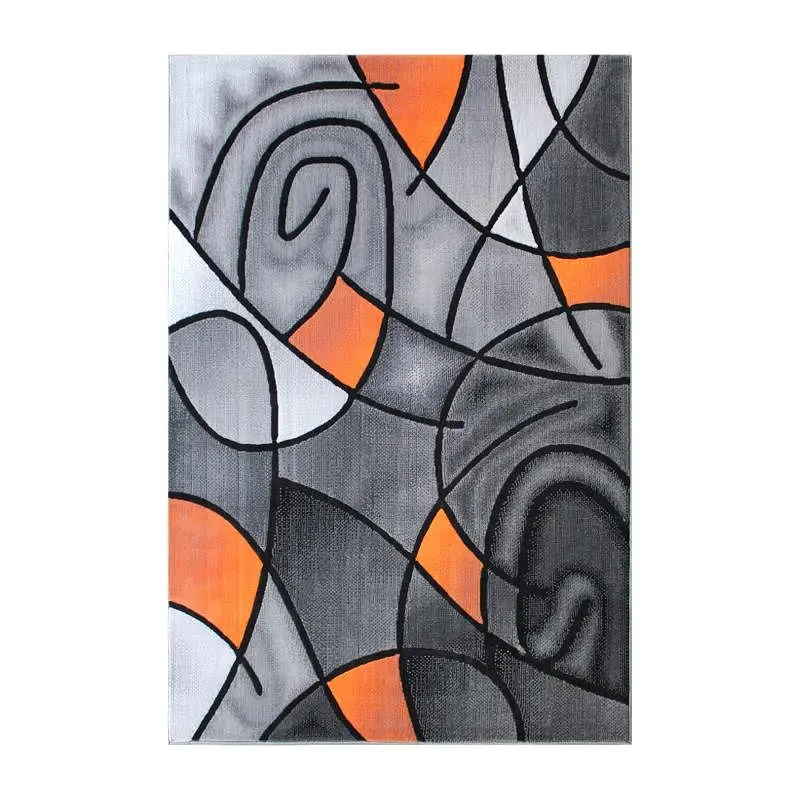 Flash Furniture Jubilee Gatherion 5' x 7' Tangerine Abstract Area Rug - Olefin Rug Jute Backing - Living Room, B...