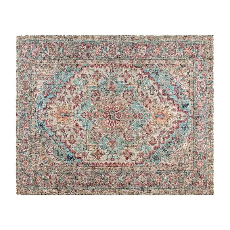 Flash Furniture Katherine Distressed Vintage Medallion Area Rug - 8' x 10' - Blue Multi Polyester, RC-EG-202101-...
