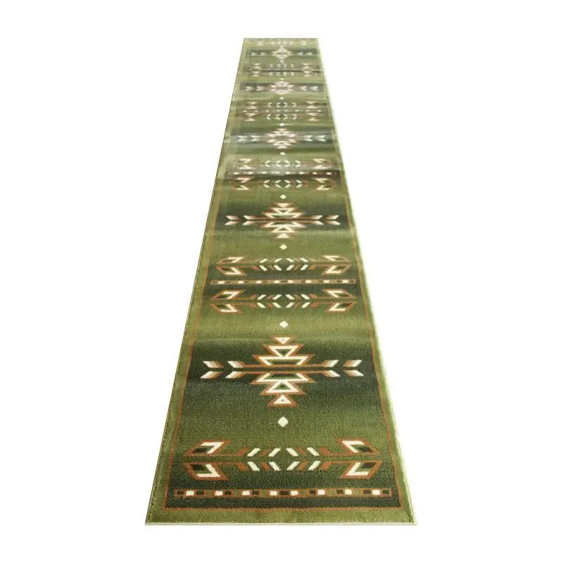 Flash Furniture Lodi Gatherion Southwestern 3' x 16' Olive Area Rug - Olefin Rug Jute Backing Hallway, Bedroom, ...