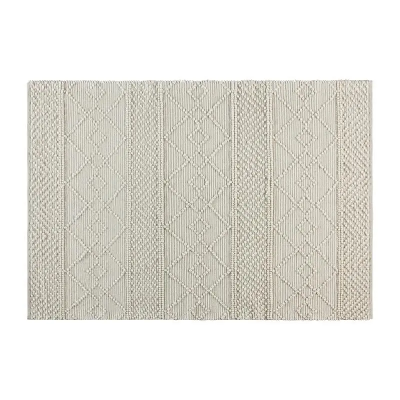 Flash Furniture Melissa 5' x 7' Ivory Geometric Design Handwoven Area Rug - Wool/Polyester/Cotton Blend, CI-20-9...