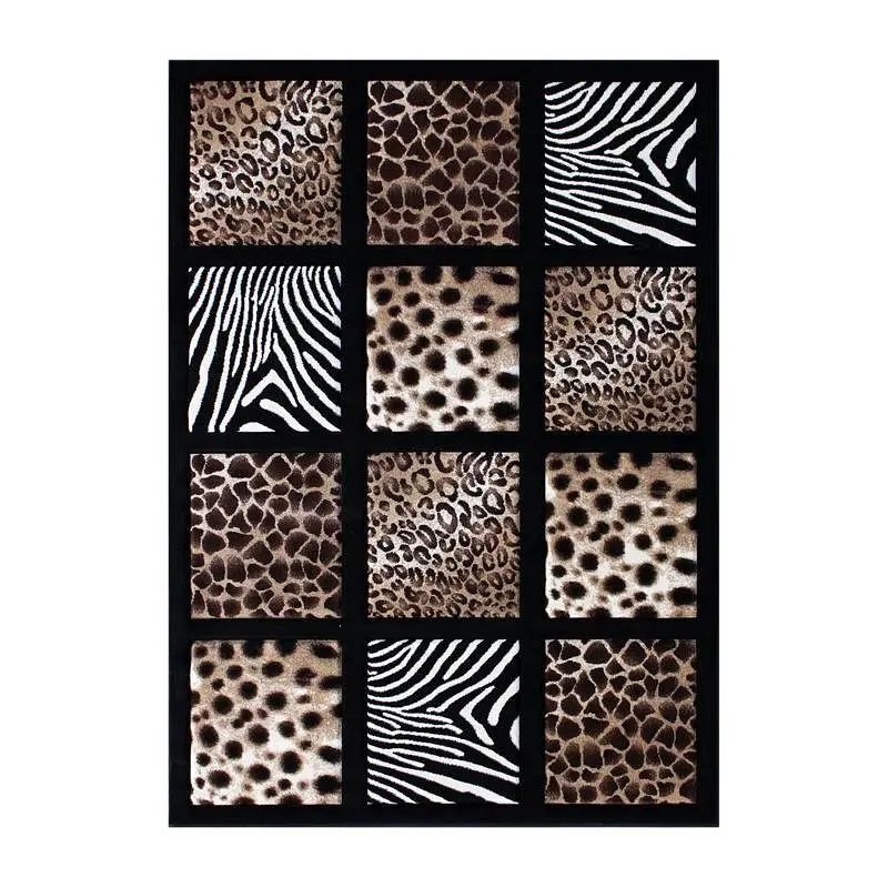 Flash Furniture Menagerie Gatherion 5' x 7' Modern Animal Print Olefin Area Rug Cheetah, Leopard, Zebra and Gira...