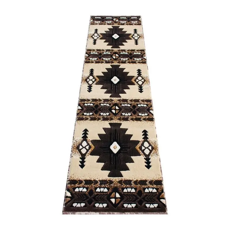Flash Furniture Mohave Gatherion 2' x 7' Brown Traditional Southwestern Style Area Rug - Olefin Fibers Jute Back...