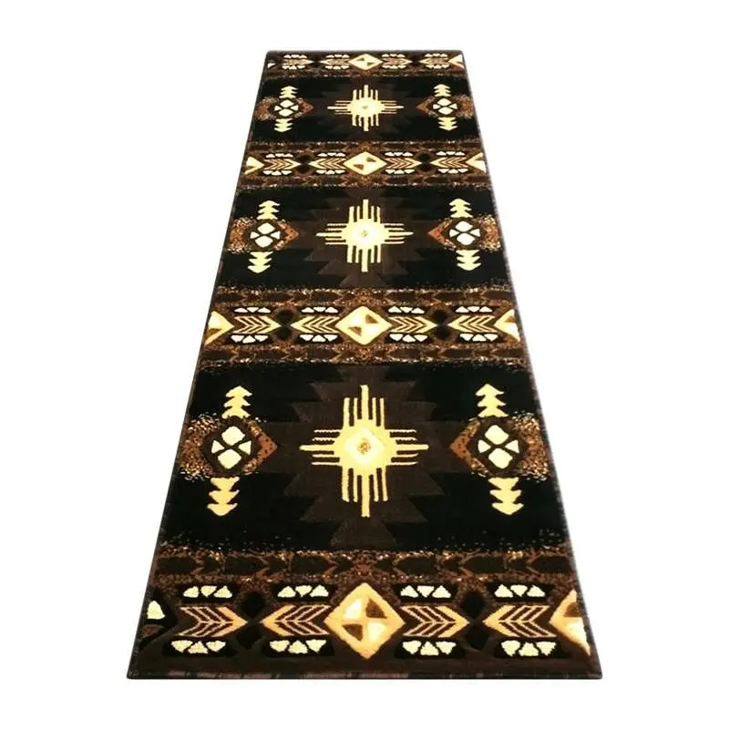 Flash Furniture Mohave Gatherion 2' x 7' Ebony Traditional Southwestern Style Area Rug - Olefin Fibers Jute Back...