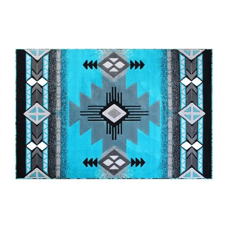 Flash Furniture Mohave Gatherion 5' x 7' Turquoise Traditional Southwestern Style Area Rug - Olefin Fibers Jute ...