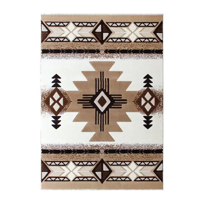Flash Furniture Mohave Gatherion 8' x 10' Ivory Traditional Southwestern Style Area Rug - Olefin Fibers Jute Bac...