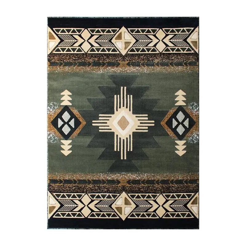 Flash Furniture Mohave Gatherion 8' x 10' Sage Traditional Southwestern Style Area Rug - Olefin Fibers Jute Back...