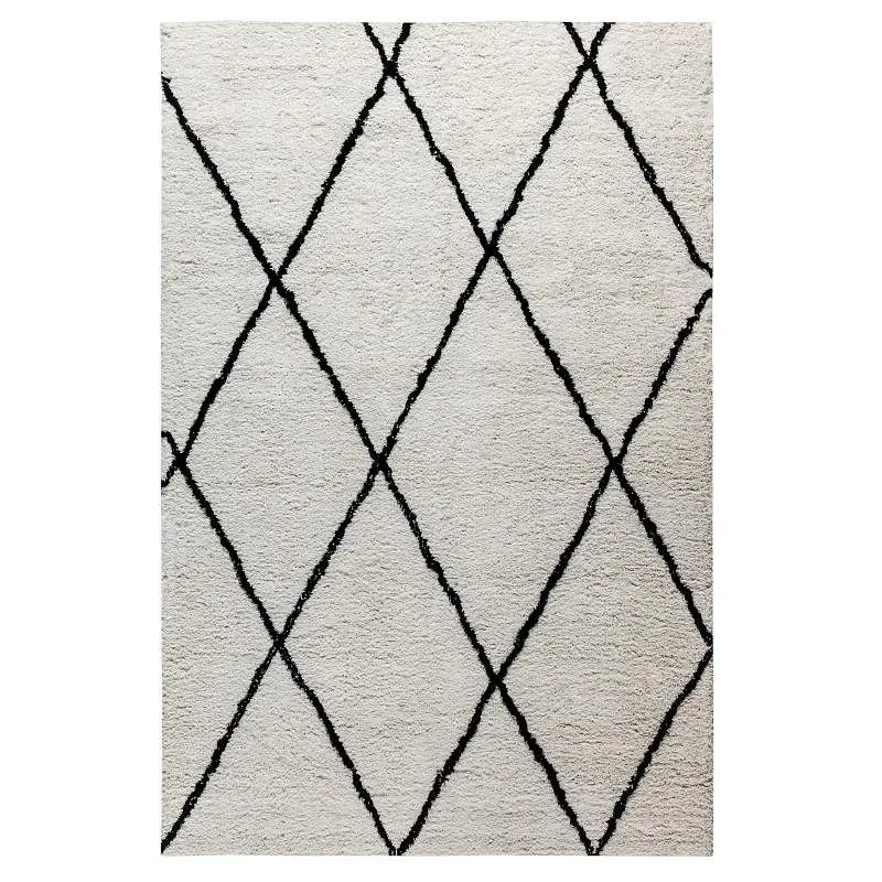 Flash Furniture Roxy Shag Style Diamond Trellis Area Rug - 5' x 7' - Ivory, RC-KJ-181070-01-57-GG