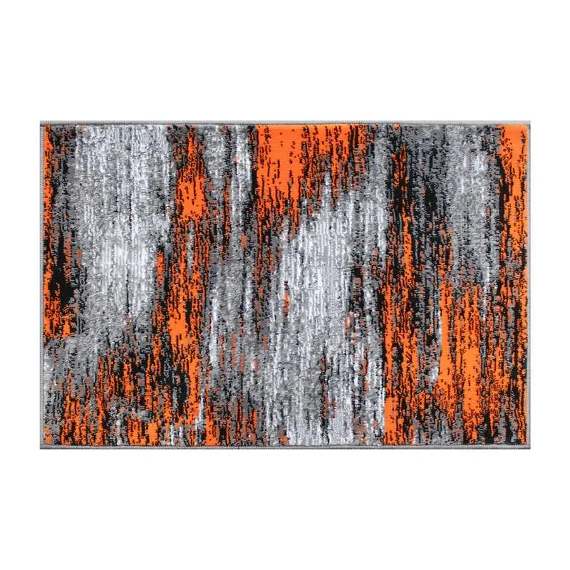 Flash Furniture Rylan Gatherion 2' x 3' Orange Abstract Scraped Area Rug - Olefin Rug Jute Backing - Living Room...