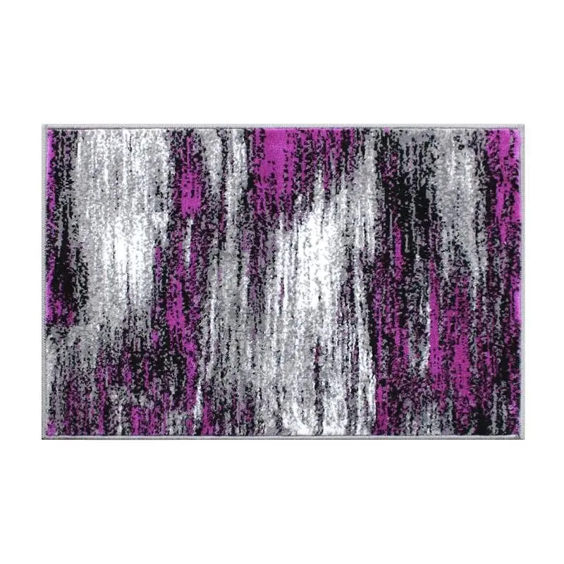Flash Furniture Rylan Gatherion 2' x 3' Violet Abstract Scraped Area Rug - Olefin Rug Jute Backing - Living Room...
