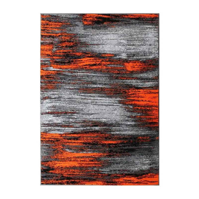 Flash Furniture Rylan Gatherion 5' x 7' Orange Scraped Design Area Rug - Olefin Rug Jute Backing - Living Room, ...