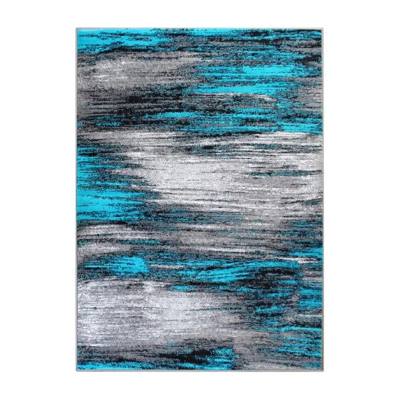 Flash Furniture Rylan Gatherion 8' x 10' Turquoise Scraped Design Area Rug - Olefin Rug Jute Backing - Living Ro...